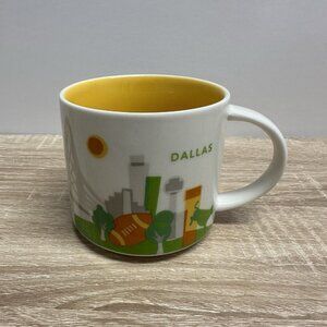 STARBUCKS DALLAS TEXAS COFFEE MUG YOU ARE HERE COLLECTION 14 OZ FOOTBALL WESTERN